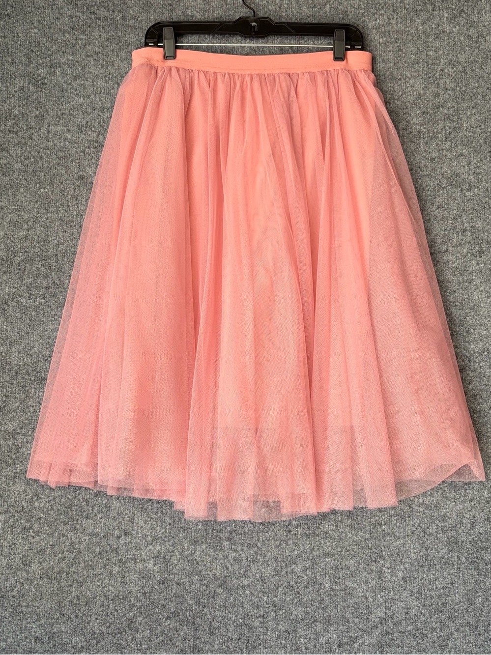 Haute Monde Peach Pink Layered Tulle Midi Skirt